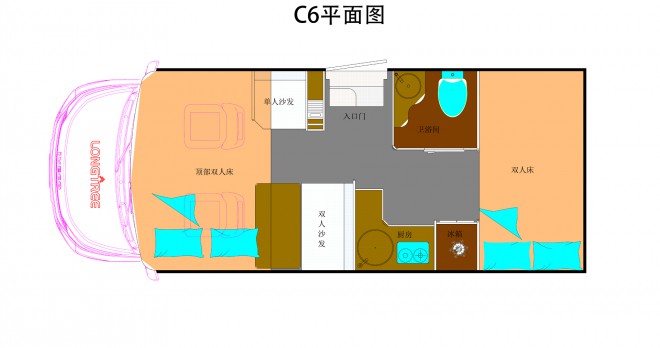 戴德隆翠哆啡C6自行式房车价格45.8万 依维柯