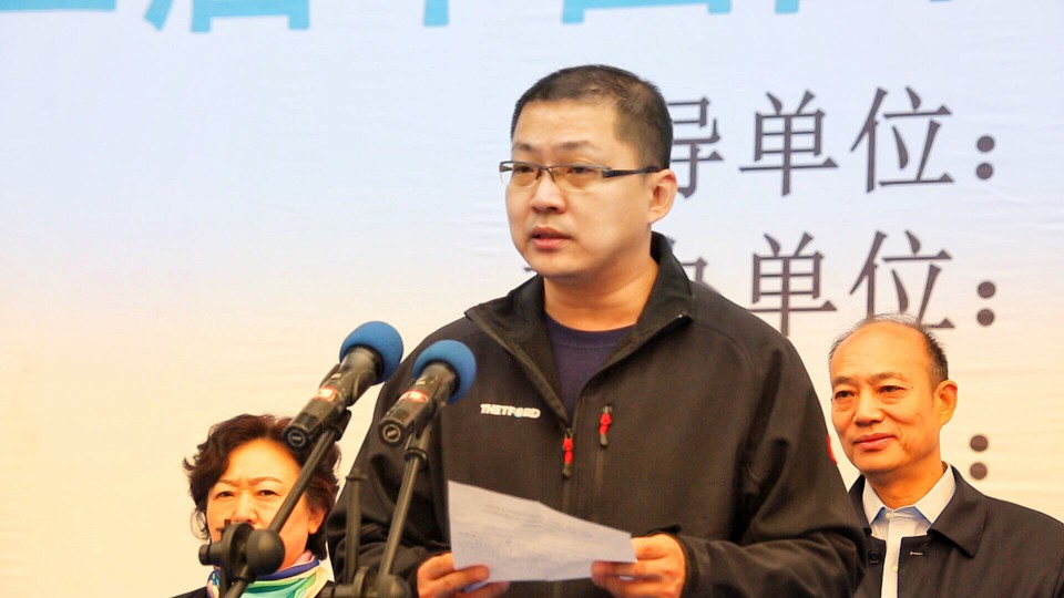 江苏旌航房车总经理王浩代表展商发言