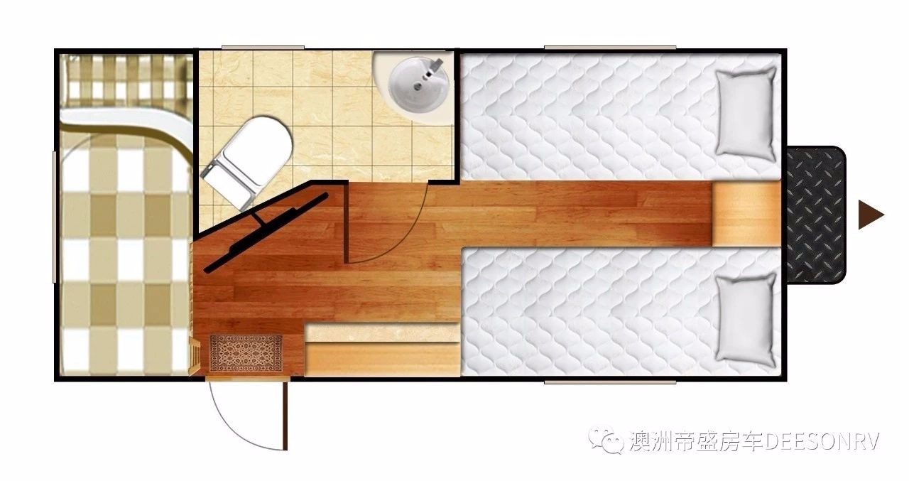 帝盛公路拖挂 2019款帝盛房车 梦450小拖挂营地房车布局图