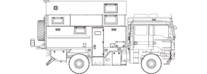 升降顶 诺马迪森穿越者E 洛阳德野高端越野房车 德国MAN4X4