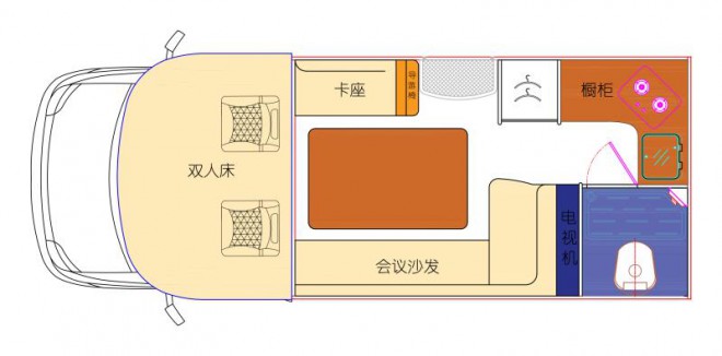 新星房车通途系列C600-会议版 41.8万元 10-大通C600商务会议版-布局图